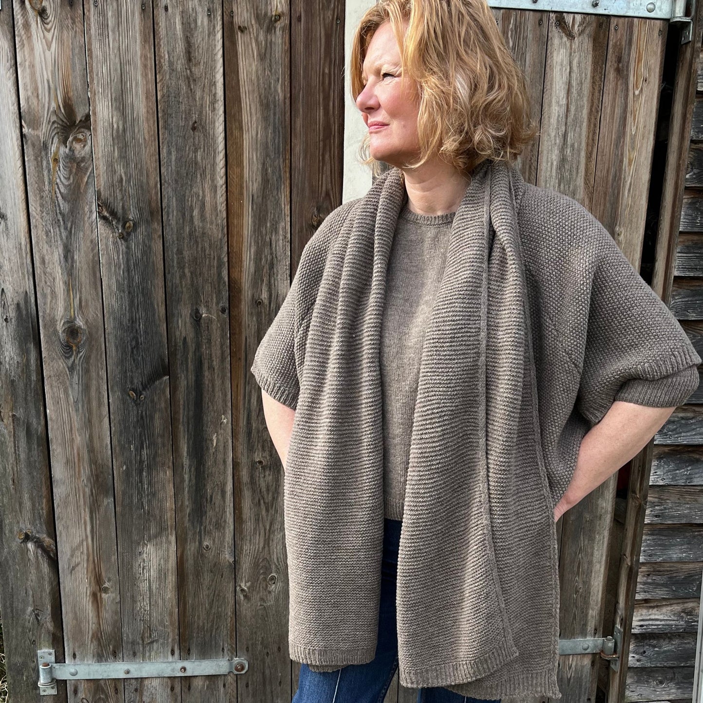 Adrienne sjaal natural mocha.