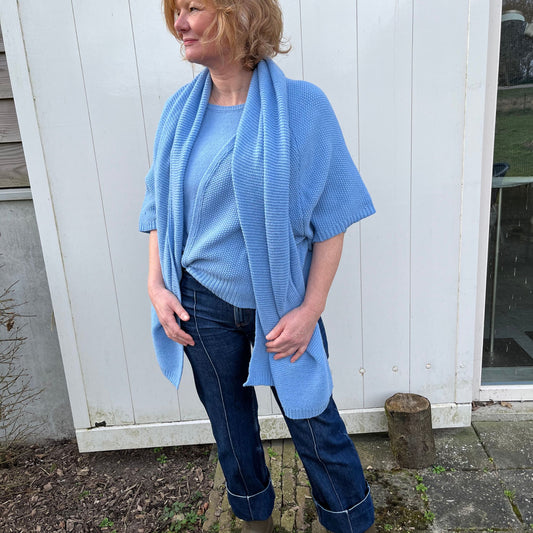 Adrienne sjaal skyblue.
