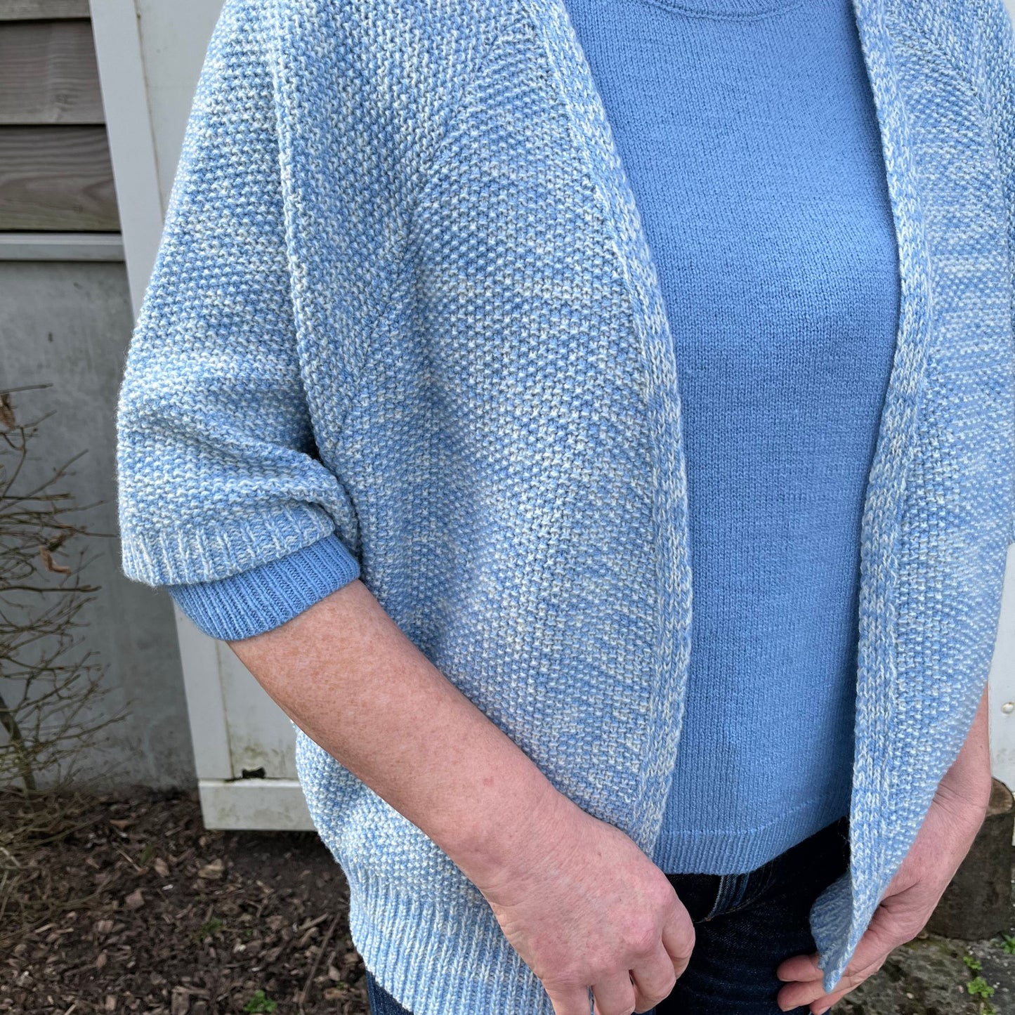 Lydie vest white sky.